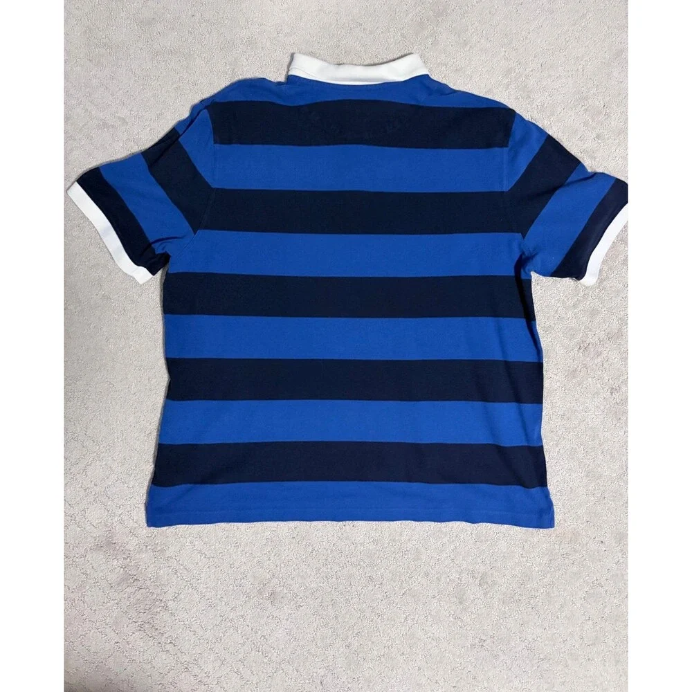 Banana Republic Blue Striped Polo Shirt